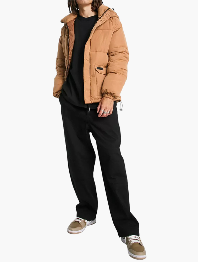 MyRunway Shop Sixth June Tan Raglan Oversized Puffer Jacket for Men